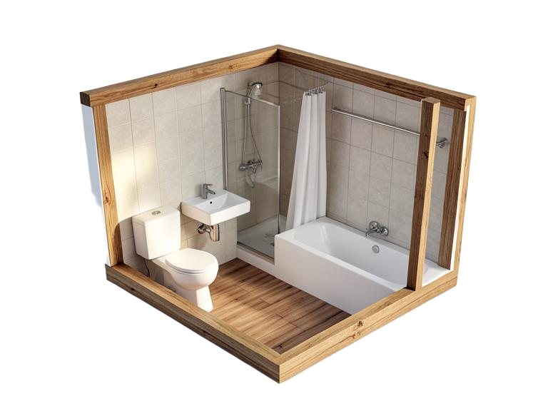 4-piece bathroom illustration