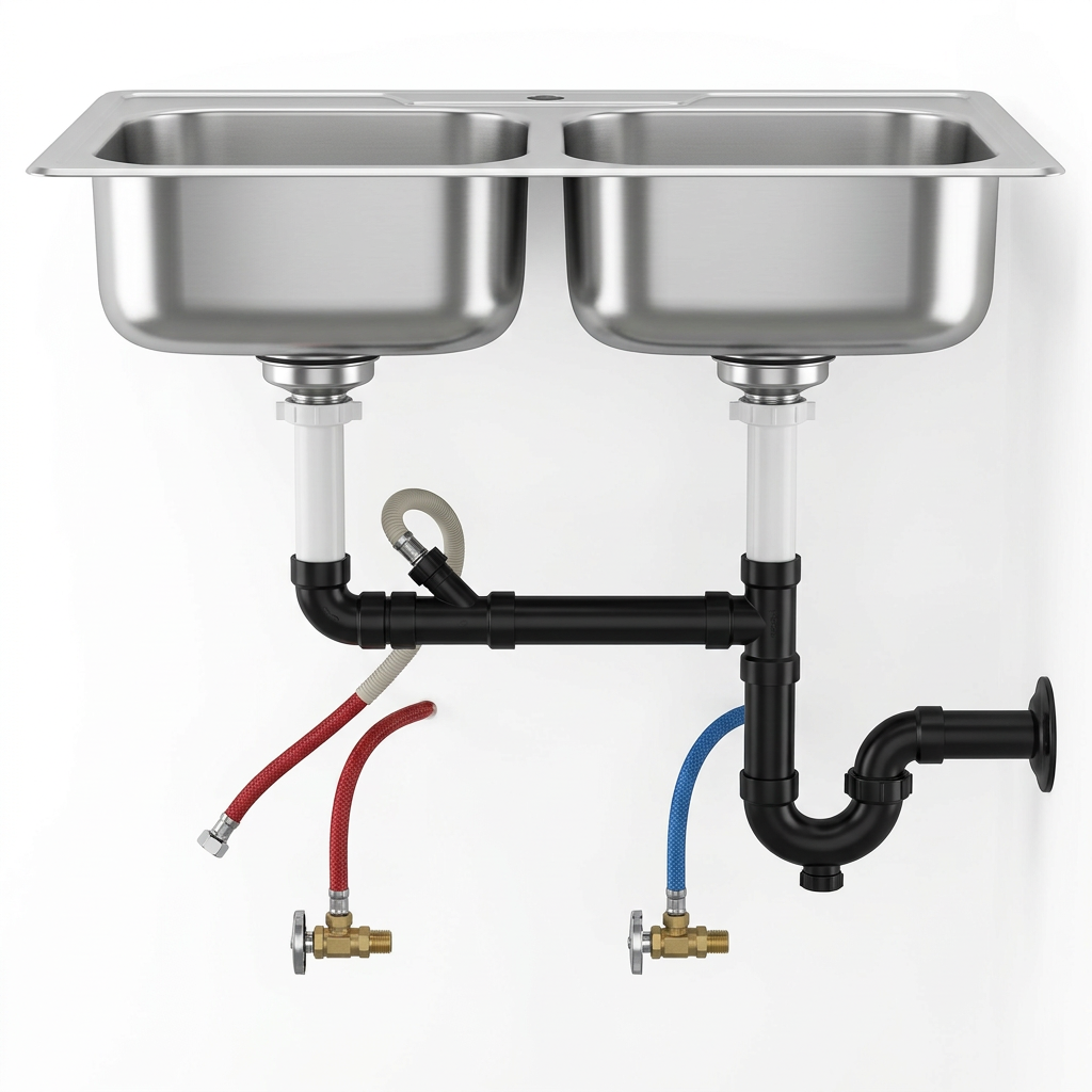 Kitchen — double bowl sink illustration