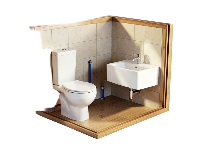 2-piece bathroom illustration